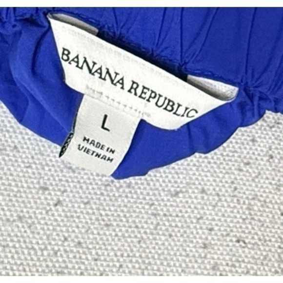 BANANA REPUBLIC Cotton Poplin Off The Shoulder Maxi Dress SIZE L HAGUE BLUE - Picture 5 of 6